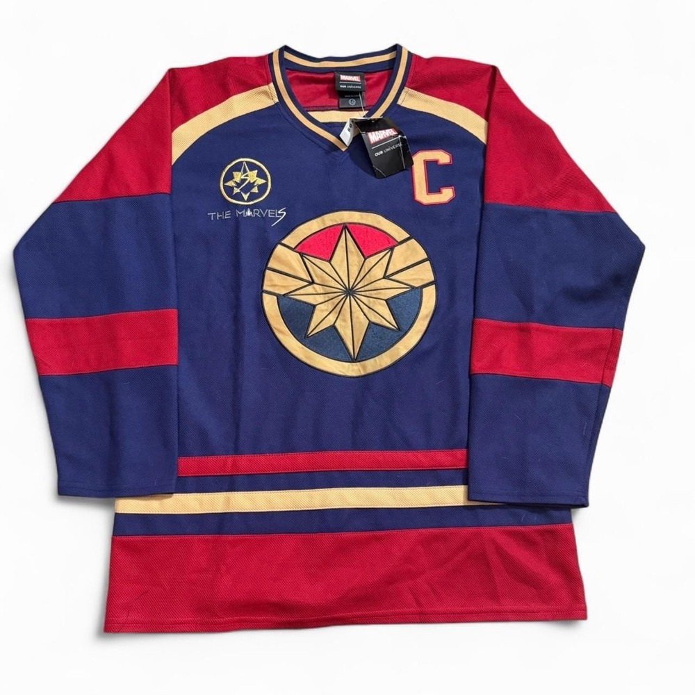 Lunchbox Marvel Danvers Hockey Jersey Men's Size Large NWT Disney